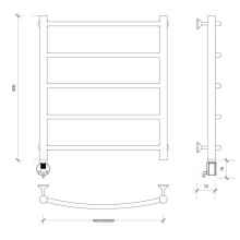 Полотенцесушитель электрический 670х532 ТЭН левый Secado Милан 1 4603759406237