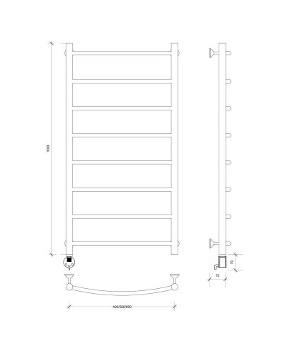 Полотенцесушитель электрический 1070х532 ТЭН левый Secado Милан 1 4603759403076