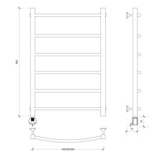 Полотенцесушитель электрический 870х632 ТЭН левый Secado Милан 1 4603777450816