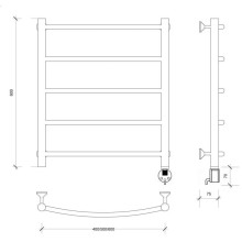 Полотенцесушитель электрический 670х432 ТЭН правый Secado Милан 1 4603777450762