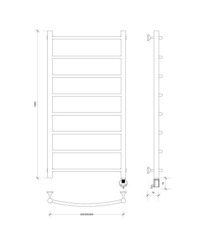 Полотенцесушитель электрический 1070х632 ТЭН правый Secado Милан 1 4603777450861