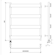 Полотенцесушитель электрический 670х530 ТЭН левый Secado Кродо 4673739252222