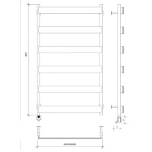 Полотенцесушитель электрический 870х630 ТЭН левый Secado Кродо 4673739252260