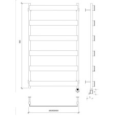 Полотенцесушитель электрический 870х430 ТЭН правый Secado Кродо 4673739252369