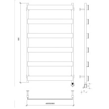 Полотенцесушитель электрический 870х630 ТЭН правый Secado Кродо 4673739252383