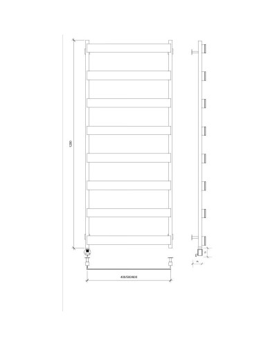 Полотенцесушитель электрический 1270х430 ТЭН левый Secado Кродо 4673739252307