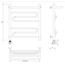 Полотенцесушитель электрический 670х432 ТЭН левый Secado Валенсия 1СП 4603777453732