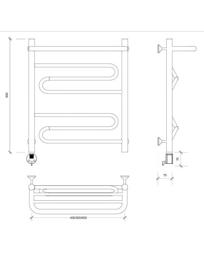 Полотенцесушитель электрический 670х432 ТЭН левый Secado Валенсия 1СП 4603777453732