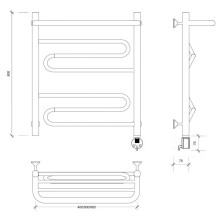 Полотенцесушитель электрический 670х532 ТЭН правый Secado Валенсия 1СП 4603759408262