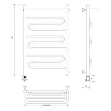 Полотенцесушитель электрический 870х432 ТЭН левый Secado Валенсия 1СП 4603777453770