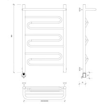 Полотенцесушитель электрический 870х532 ТЭН левый Secado Валенсия 1СП 4603759402536