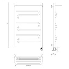 Полотенцесушитель электрический 870х432 ТЭН правый Secado Валенсия 1СП 4603777453787