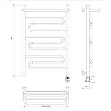 Полотенцесушитель электрический 870х532 ТЭН правый Secado Валенсия 1СП 4603759408279