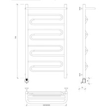 Полотенцесушитель электрический 1070х632 ТЭН левый Secado Валенсия 1СП 4603777453831