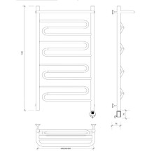 Полотенцесушитель электрический 1070х432 ТЭН правый Secado Валенсия 1СП 4603777453824