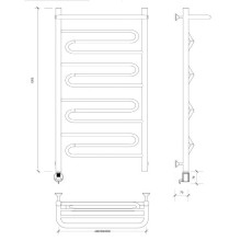 Полотенцесушитель электрический 1270х632 ТЭН левый Secado Валенсия 1СП 4603777453879