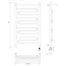 Полотенцесушитель электрический 1270х632 ТЭН правый Secado Валенсия 1СП 4603777453886