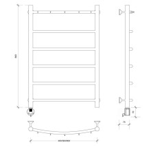 Полотенцесушитель электрический 870х532 ТЭН левый Secado Милан 1К 4603759403090
