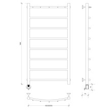 Полотенцесушитель электрический 1070х632 ТЭН левый Secado Милан 1К 4603777451011