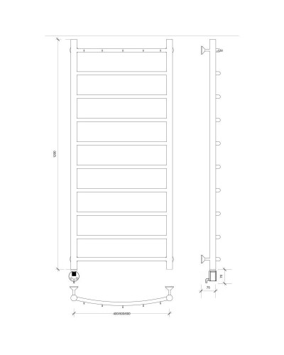 Полотенцесушитель электрический 1270х632 ТЭН левый Secado Милан 1К 4603777451059