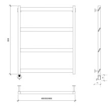 Полотенцесушитель электрический 670х630 ТЭН левый Secado Комано Grado 4673739251874