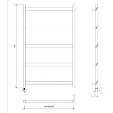 Полотенцесушитель электрический 870х530 ТЭН левый Secado Комано Grado 4673739251898