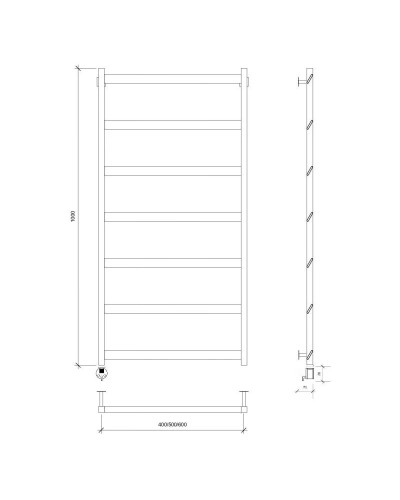 Полотенцесушитель электрический 1070х630 ТЭН левый Secado Комано Grado 4673739251935