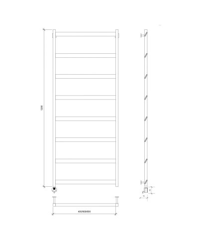 Полотенцесушитель электрический 1270х530 ТЭН левый Secado Комано Grado 4673739251959