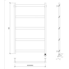 Полотенцесушитель электрический 870х530 ТЭН правый Secado Комано Grado  4673739252017