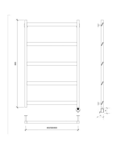 Полотенцесушитель электрический 870х530 ТЭН правый Secado Комано Grado  4673739252017
