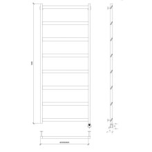 Полотенцесушитель электрический 1270х630 ТЭН правый Secado Комано Grado 4673739252086
