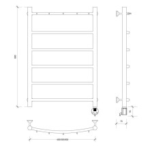 Полотенцесушитель электрический 870х432 ТЭН правый Secado Милан 1К 4603777450960
