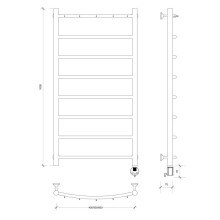 Полотенцесушитель электрический 1070х532 ТЭН правый Secado Милан 1К 4603759408941