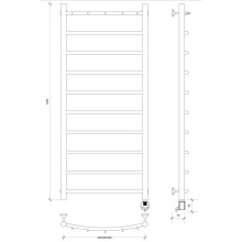 Полотенцесушитель электрический 1270х432 ТЭН правый Secado Милан 1К 4603777451042