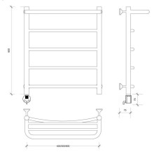 Полотенцесушитель электрический 670х632 ТЭН левый Secado Милан 1СП 4603777451097