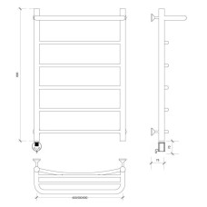 Полотенцесушитель электрический 870х432 ТЭН левый Secado Милан 1СП 4603777451110