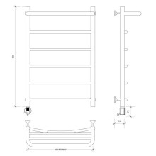 Полотенцесушитель электрический 870х632 ТЭН левый Secado Милан 1СП 4603777451134