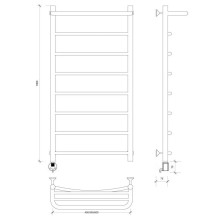 Полотенцесушитель электрический 1070х432 ТЭН левый Secado Милан 1СП 4603777451158