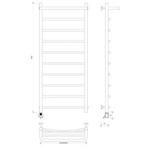 Полотенцесушитель электрический 1270х432 ТЭН левый Secado Милан 1СП 4603777451196