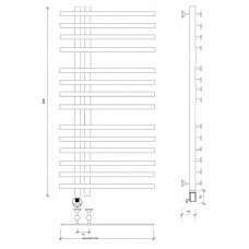 Полотенцесушитель электрический 870х500 ТЭН левый Secado Коредо 4673739253717