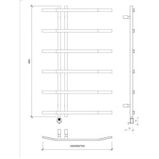 Полотенцесушитель электрический 870х700 ТЭН левый Secado Милето 4673739253465