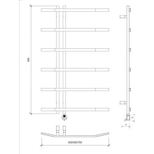 Полотенцесушитель электрический 870х500 ТЭН правый Secado Милето 4673739253533