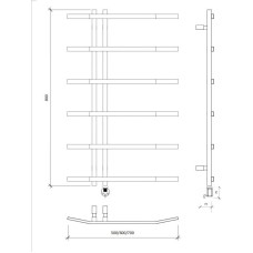 Полотенцесушитель электрический 870х700 ТЭН правый Secado Милето 4673739253557