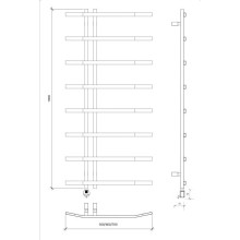 Полотенцесушитель электрический 1070х600 ТЭН левый Secado Милето 4673739253489