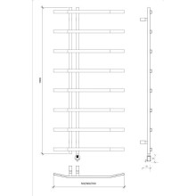 Полотенцесушитель электрический 1070х600 ТЭН правый Secado Милето 4673739253571