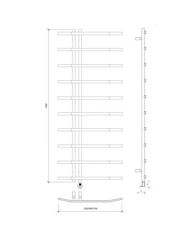 Полотенцесушитель электрический 1270х700 ТЭН правый Secado Милето 4673739253618