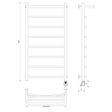 Полотенцесушитель электрический 1070х632 ТЭН правый Secado Милан 1СП 4603777451189