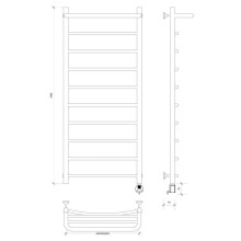 Полотенцесушитель электрический 1270х632 ТЭН правый Secado Милан 1СП 4603777451226