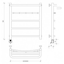 Полотенцесушитель электрический 670х532 ТЭН левый Secado Милан 1КСП 4603759406350