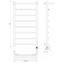 Полотенцесушитель электрический 1070х632 ТЭН правый Secado Милан 1КСП 4603777451349